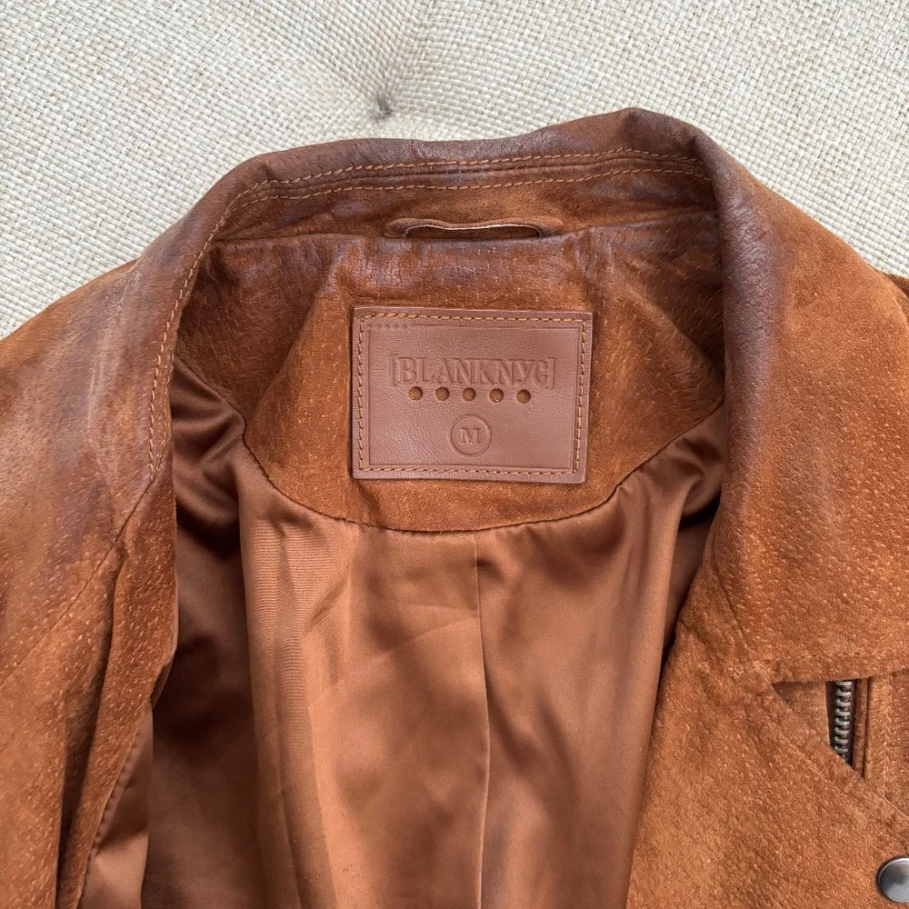 BlankNYC Brown 100% Genuine Suede Moto Jacket - Picture 2 of 8